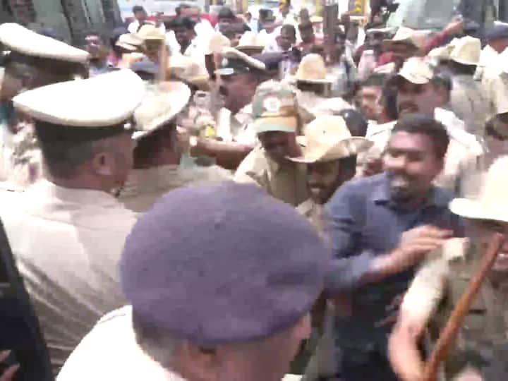 Massive chaos and traffic snarls were reported on Thursday at the Kaniminike toll plaza on the recently inaugurated Bengaluru-Mysuru Expressway. JD(S) workers blocked the highway over toll levied on motorists using the highway.