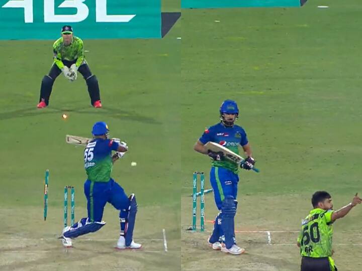 Watch: PSL में हारिस रऊफ ने बरपाया रफ्तार का कहर, वीडियो में देखें पहले 154...फिर 150km की गेंद पर बिखरे स्टंप्स Haris Rauf bowled Kieron Pollard and Khushdil Shah with his speeding delivery 154 and 150 km per hour see video PSL Qualifier Watch: PSL में हारिस रऊफ ने बरपाया रफ्तार का कहर, वीडियो में देखें पहले 154...फिर 150km की गेंद पर बिखरे स्टंप्स