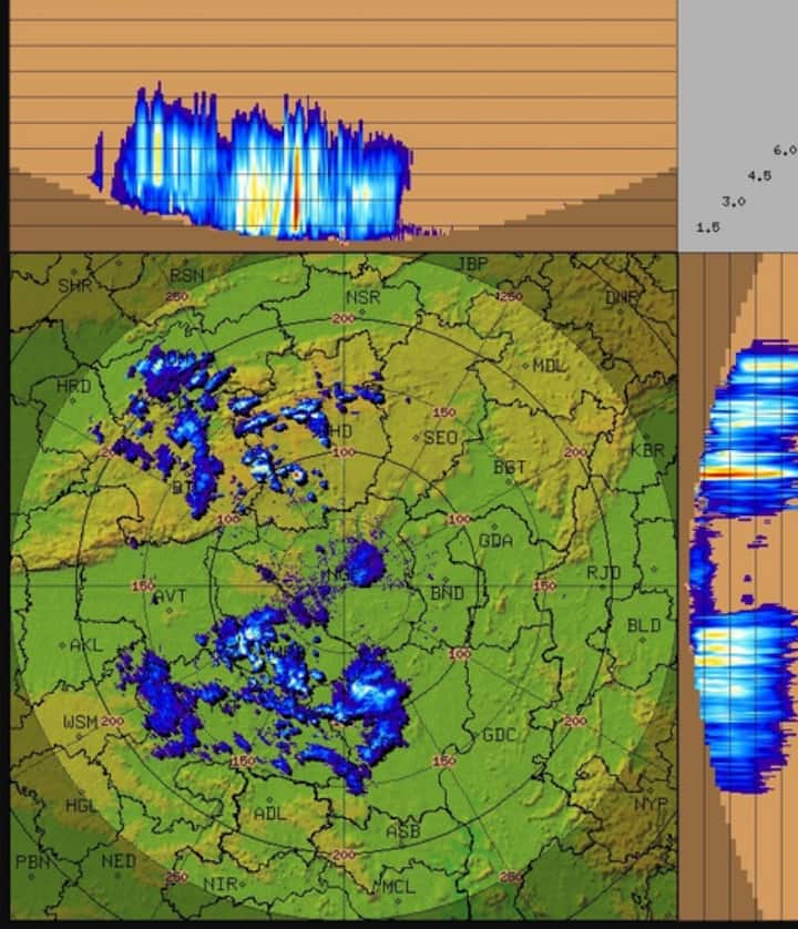 नागपुर राडार महाराष्ट्र और साउथ मध्य प्रदेश के इलाकों में मौसम के बदलाव होने की संभावना को दिखाता है.