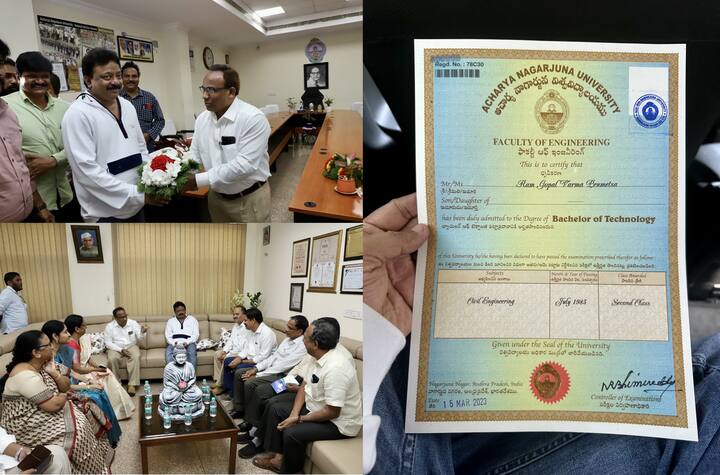 Ram Gopal Varma receives his BTech degree after 37 years RGV BTech Degree: 37 ఏళ్ల తర్వా త డిగ్రీ పట్టా అందుకున్న ఆర్జీవీ, సూపర్ థ్రిల్‌గా ఫీలవుతున్నట్లు వెల్లడి!