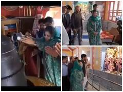J&K: PDP Chief Mehbooba Mufti Visits Navagraha Temple In Poonch — IN PICS