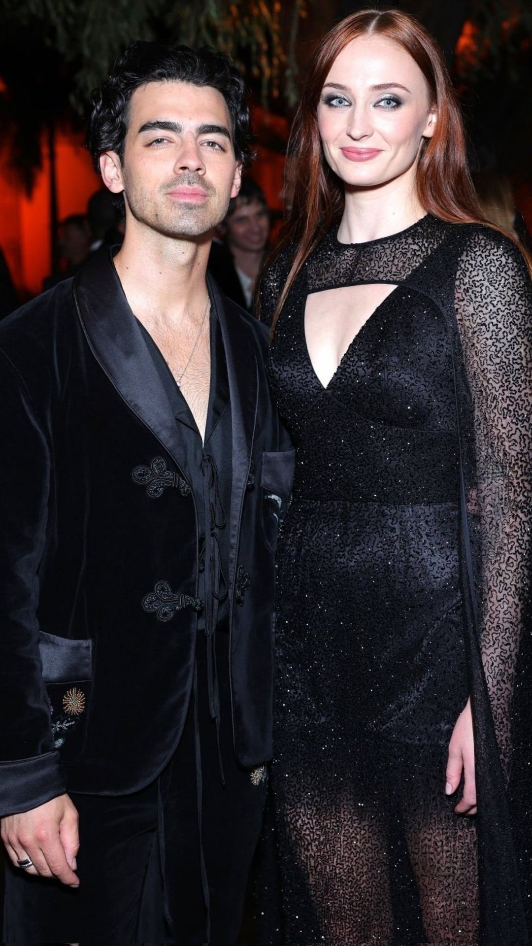 Sophie Turner Sparkles in Sheer Dress & Pumps at Vanity Fair Oscars Party  2023 With Joe Jonas