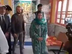 J&K: PDP Chief Mehbooba Mufti Visits Navagraha Temple In Poonch — IN PICS