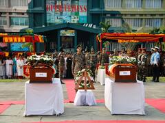 Obeisance Paid With Full Military Honours To Army Personnel Who Died In Arunachal Chopper Crash. In Pics