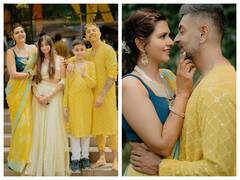 Dalljiet Kaur And Nikhil Patel Twin In Yellow At Haldi Ceremony, Actress Shares Pics With Their Kids