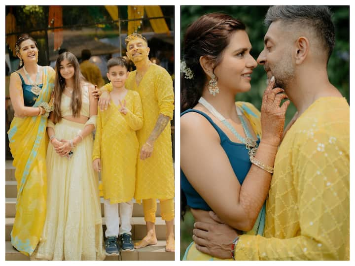 Dalljiet Kaur, who is all set to marry her beau Nikhil Patel on March 18, has shared photos from her haldi ceremony.