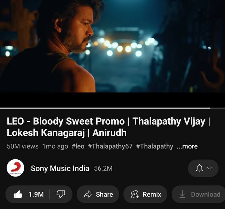 தற்போது அந்த ப்ரோமோ வீடியோ 50 மில்லியன் பார்வையாளர்களை கடந்துள்ளது.