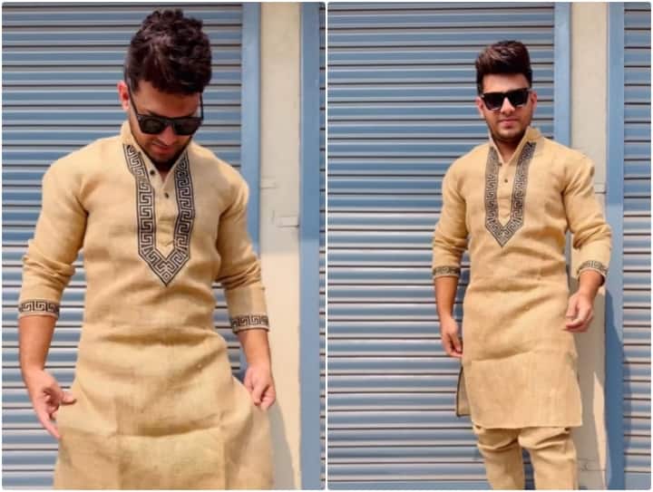 man wore a kurta made of sack Like Urfi Javed in viral video Video: उर्फी जावेद की ही तरह शख्स ने पहना बोरी से बना कुर्ता, यूजर्स ने दिए फनी रिएक्शन