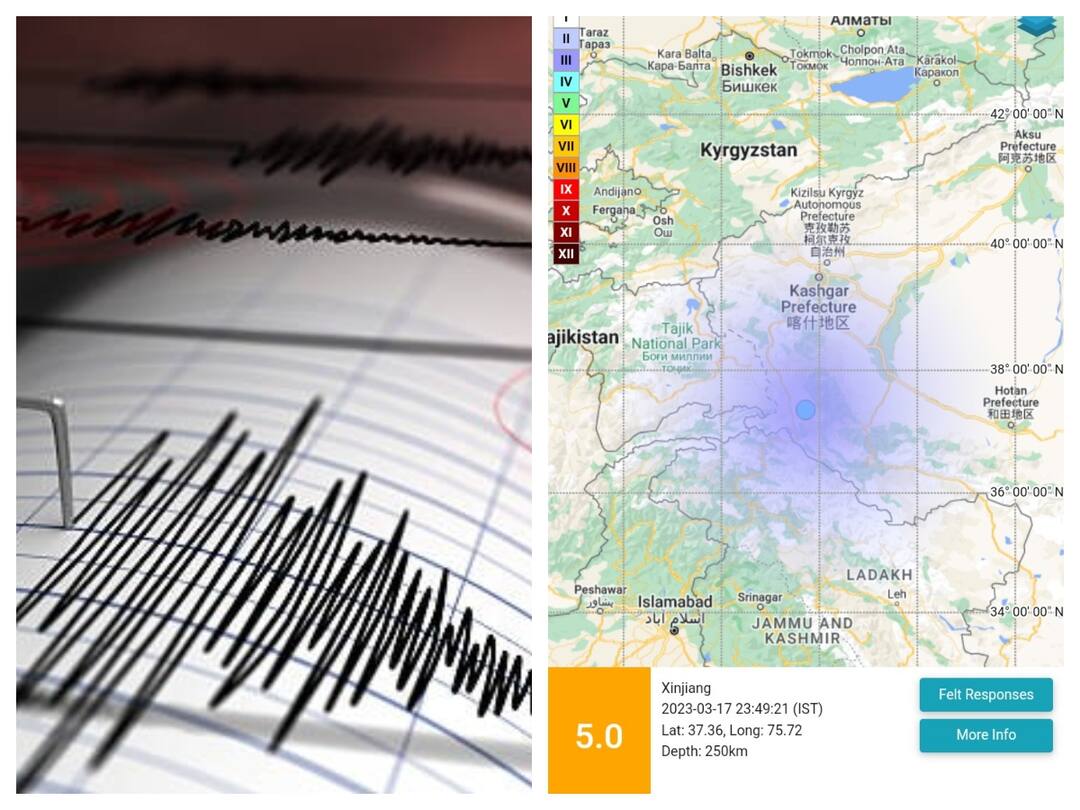 Ladakh Earthquake : லடாக்கின் கார்கிலில் ஏற்பட்ட சக்தி வாய்ந்த நிலநடுக்கம்...5.0 ரிக்டர் அளவாக பதிவு...!