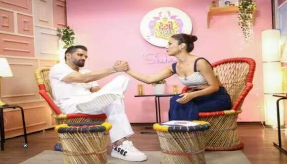 Shahnaz Gill Show: Sunil Shetty arrived for the promotion of the film on Shahnaz's show, the actress said- 'Thank you for increasing the beauty of the show'