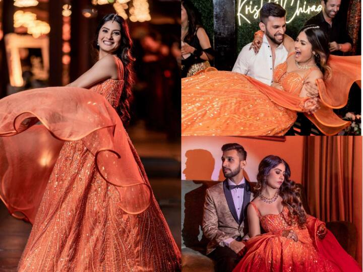 Krishna Mukherjee Sangeet Pics: कृष्णा मुखर्जी ने शादी, हल्दी और मेहंदी सेरेमनी के बाद अब अपने संगीत की कुछ अनदेखी तस्वीरें फैंस के साथ शेयर की हैं. जिसमें कपल एक-दूसरे की बाहों मे खोया नजर आया.