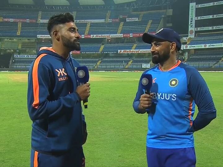 Watch: बिना प्रैक्टिस के ही मोहम्मद शमी ने ऑस्ट्रेलिया के खिलाफ कैसे उगली थी आग? सिराज के साथ इंटरव्यू में किया खुलासा How Mohammed Shami bowled fiery fast spells in IND vs AUS Mumbai match without practice see interview with Mohammed Siraj Watch: बिना प्रैक्टिस के ही मोहम्मद शमी ने ऑस्ट्रेलिया के खिलाफ कैसे उगली थी आग? सिराज के साथ इंटरव्यू में किया खुलासा