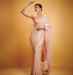 Karishma Tanna Photos: पेस्टल कलर की शिमरी साड़ी में करिश्मा तन्ना का खूबसूरत अंदाज, आप भी कर सकती हैं एक्ट्रेस के स्टाइल को फॉलो