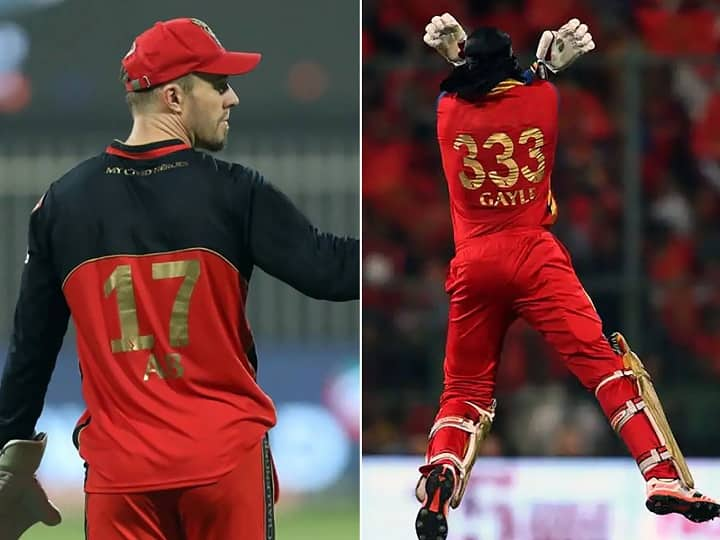 RCB to retire jersey numbers 17 and 333 as a tribute to AB de Villiers and Chris Gayle RCB की जर्सी नंबर-17 और 333 होगी रिटायर, डिविलियर्स और क्रिस गेल के सम्मान में फ्रेंचाइजी ने लिया फैसला