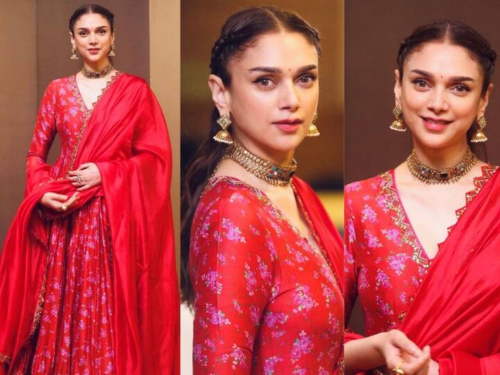 Aditi Rao Hydari: பிரபல நடிகை அதிதி, தான் நடித்துள்ள தாஜ்:டிவைடட் பை ப்லட் வெப் தொடருக்கான ப்ரமோஷன் நிகழ்ச்சியில் சிகப்பு நிற உடையணிந்த புகைப்படங்கள் வெளியாகியுள்ளன.