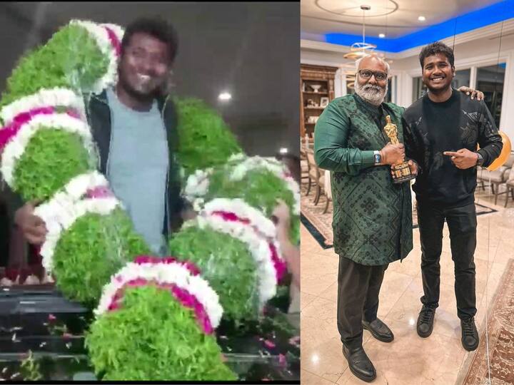 Singer Of Oscar Winning Song 'Naatu Naatu' Rahul Sipligunj Receives Warm Welcome At Hyderabad Airport 'Naatu Naatu': হায়দরাবাদে ফিরলেন অস্কারজয়ী 'নাটু নাটু' গায়ক রাহুল সিপলিগঞ্জ, মালা-পুষ্পবৃষ্টিতে উষ্ণ অভ্যর্থনা অনুরাগীদের