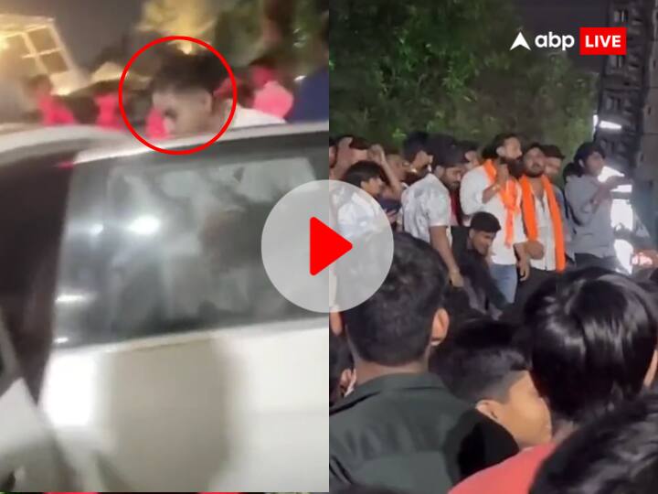 MC stan indore show cancelled protest by karni sena hindu sangathan watch viral video Watch: इंदौर में बिग बॉस विनर MC Stan का लाइव कॉन्सर्ट रद्द, करणी सेना के विरोध के बाद भागा रैपर, देखें वीडियो