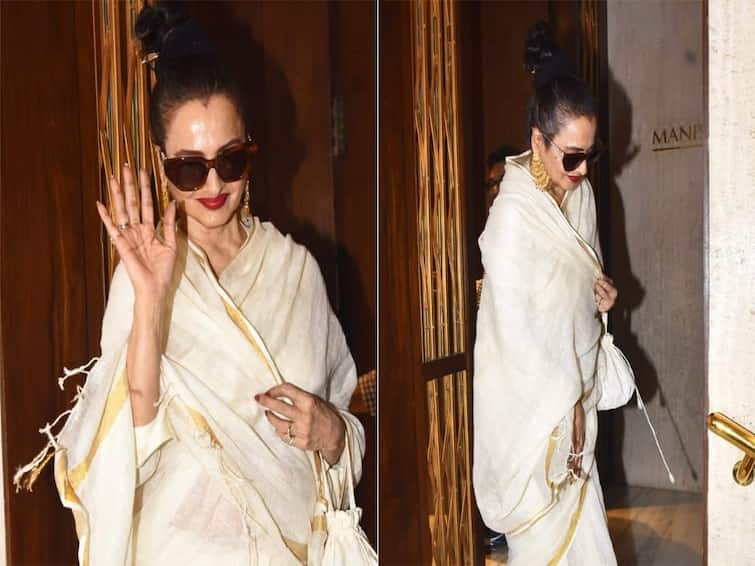Check Out Rekha’s Recent Urban-Cool ‘Saree With Sneakers’ Look