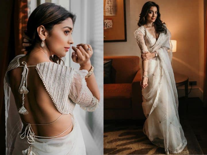 Shriya Saran Saree look: बॉलीवुड एक्ट्रेस श्रिया अपने लेटेस्ट फोटोज इंस्टाग्राम पर शेयर करती रहती हैं. एक्ट्रेस की तस्वीरें देखकर फैंस इंप्रेस हो जाते हैं. आप भी श्रिया के स्टाइल को कॉपी कर सकती हैं.