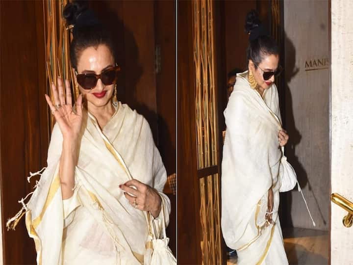 Rekha Recent Urban Cool 'Saree With Sneakers' Look As She Steps Out To Meet Manish Malhotra Check Out Rekha's Recent Urban-Cool 'Saree With Sneakers' Look