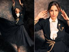 Malaika Arora: ब्लैक स्कर्ट के साथ ब्लैक ब्लेजर पहन...मलाइका ने जमीन पर क्लिक करवाईं फोटोज़, दिए ऐसे-ऐसे पोज़
