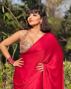 Monalisa Saree Look: मैरून साड़ी और गोल्डन ब्लाउज में मोनालिसा ने कराया फोटोशूट, नए हेयरस्टाइल में दिखीं बला की खूबसूरत