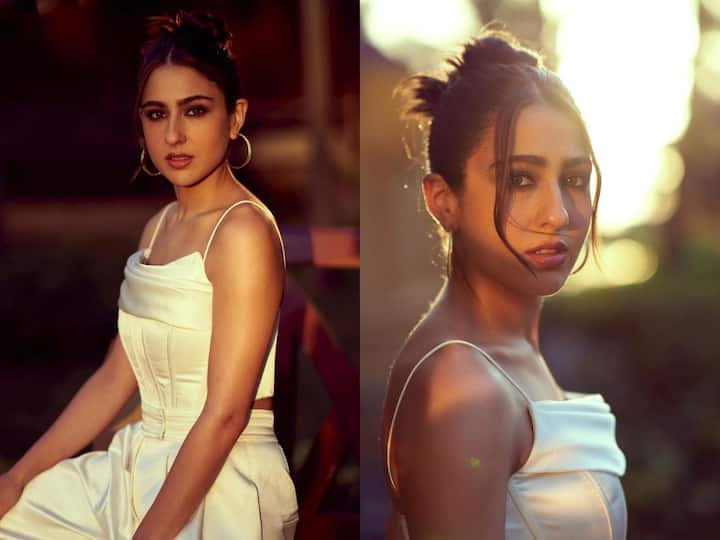 Sara Ali Khan shared pictures of herself in a white co-ord set for the promotions of Gaslight. Check out pics