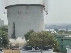 Gujarat: 85-Metre-Tall Cooling Tower Demolished In Surat. WATCH