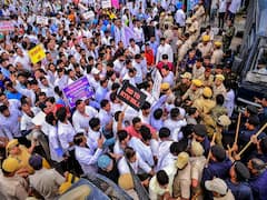Rajasthan: Police Use Water Cannons On Doctors Protesting Against Right To Health Bill. In Pics