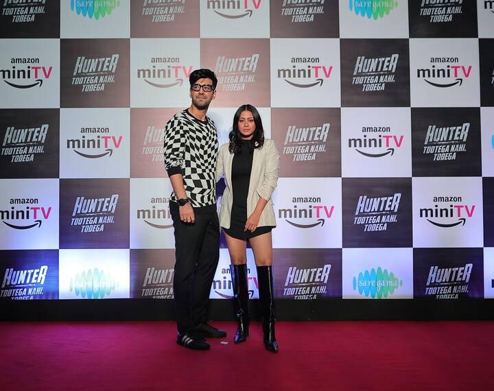 Barkha Bisht, who is also a part of the series, attended the screening in a black dress paired with beige jacket. She completed her look with a pair of black boots.