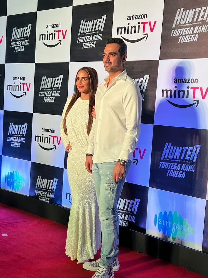 Esha Deol, who will also be seen in the series, arrived for the screening with her husband Bharat Takhtani.