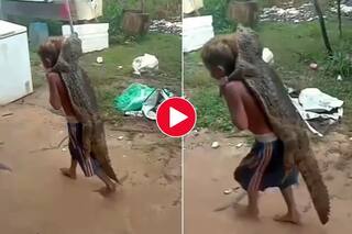 Video: પીઠ પર મગરને લઈને ફરી રહ્યો છે નાનો છોકરો, ક્યારેય જોઇ છે આવી ભયંકર મિત્રતા, જુઓ વીડિયો