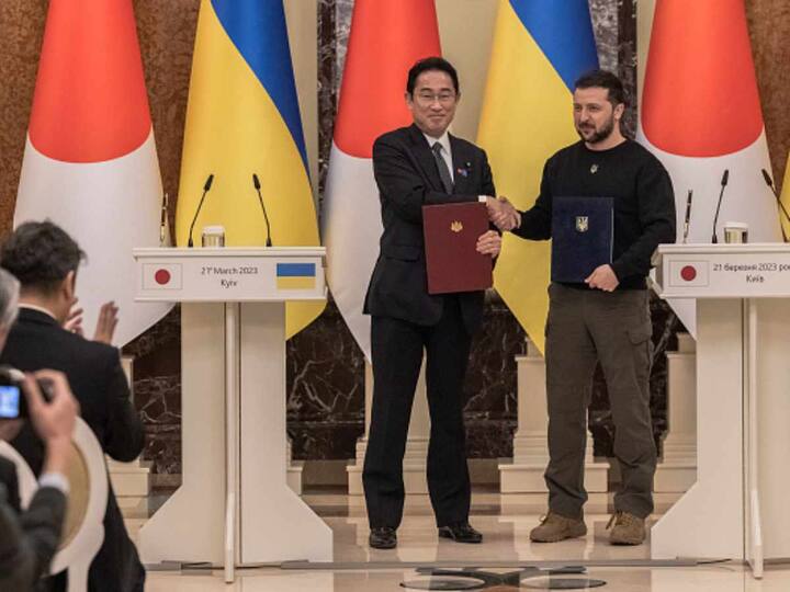 Japanese PM Fumio Kishida met Ukrainian President Volodymyr Zelensky during a surprise visit to Kyiv on Tuesday.