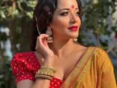 Monalisa Latest Photos : भोजपुरी अभिनेत्रीचा साडीत भन्नाट लूक; पाहा फोटो