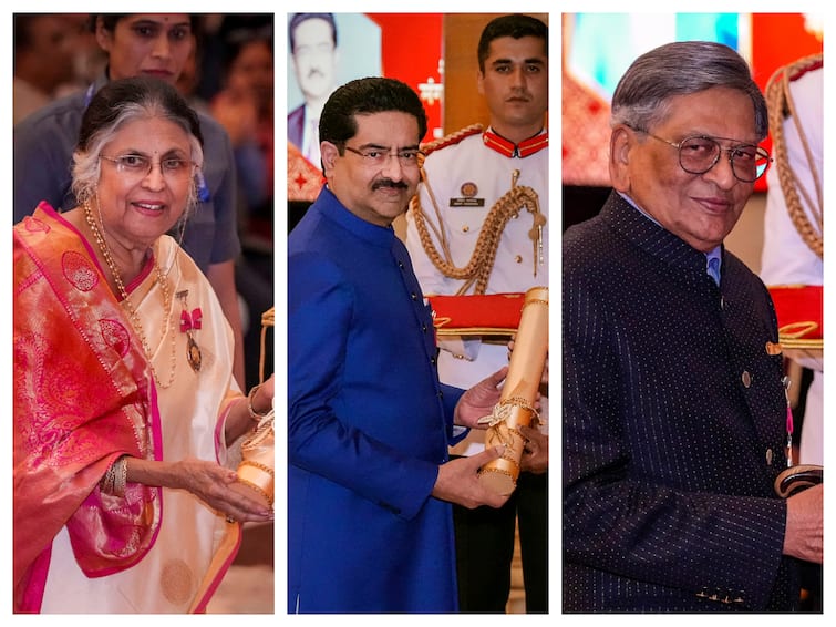 Karnataka Ex-CM Krishna, Industrialist Birla, Singer Suman Kalyanpur Receive Padma Awards From Prez Murmu Karnataka Ex-CM Krishna, Industrialist Birla, Singer Suman Kalyanpur Receive Padma Awards From Prez Murmu