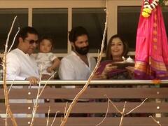 Raj Thackeray:  किआन ठाकरेचा पहिला गुढीपाडवा,  नातवाला कडेवर घेत राज ठाकरेंनी केली गुढीची पूजा