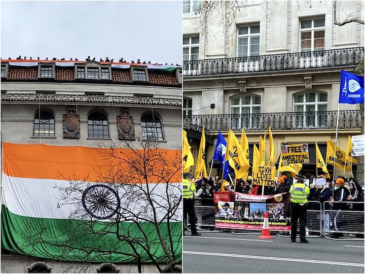 Pro-Khalistan Protest At High Commission in London In London Over Punjab Police Operation Amritpal Singh, UK Foreign Secretary James Cleverly Responds Fresh Pro-Khalistan Protest At Indian Mission In London, UK Foreign Secy Asks Police To Review Security Situation
