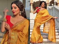 Monalisa Navratri look: भोजपुरी एक्ट्रेस मोनालिसा ने नवरात्री के लिए करवाया बंगाली लुक में फोटोशूट, फैंस बोले- 'अप्सरा हो तुम या कोई परी'