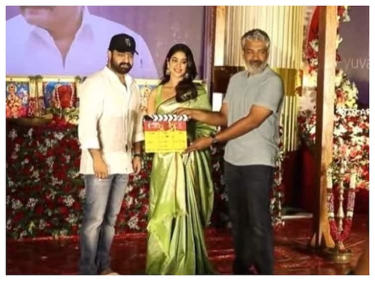 Janhvi Kapoor Begins Shooting Jr NTRs NTR 30 Share Instagram Photos from the sets NTR 30 Launch Ceremony: Jr NTR Welcomes Janhvi Kapoor, SS Rajamouli Claps First Shot - Watch