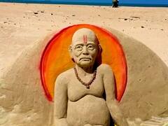 Shri Swami Samarth Prakat Din: स्वामी समर्थ यांच्या प्रकट दिनानिमित्त साकारलं वाळूशिल्प; पाहा फोटो