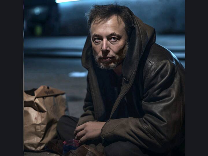 ट्विटर का टेकओवर करने के बाद एलन मस्क हमेशा से चर्चा का विषय रहे हैं. आर्टिस्ट ने AI की मदद से एलन मस्क की तस्वीर भी बनाई हुई है. तस्वीर में मस्क रोड किनारे किसी भिखारी की तरह बैठे हुए दिखाई दे रहे हैं.