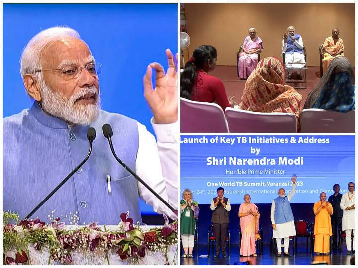 PM Narendra Modi delivered an address during the 'One World TB Summit' in Varanasi on Friday and interacted with the beneficiaries of loan schemes in his Lok Sabha constituency.