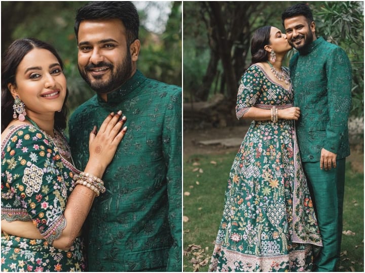 Swara Fahad Sangeet Pics: स्वरा भास्कर ने हाल ही में सोशल एक्टिविस्ट फहाद अहमद से शादी की है. एक्ट्रेस अब लगातार अपनी शादी और प्री वेडिंग फंक्शन की तस्वीरें शेयर कर रही हैं.