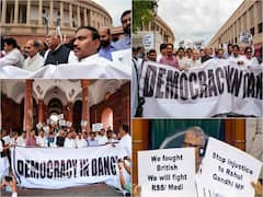 Congress, Oppn Hold Protest March In Delhi Over Rahul Gandhi's Conviction, Adani Issue. In Pics