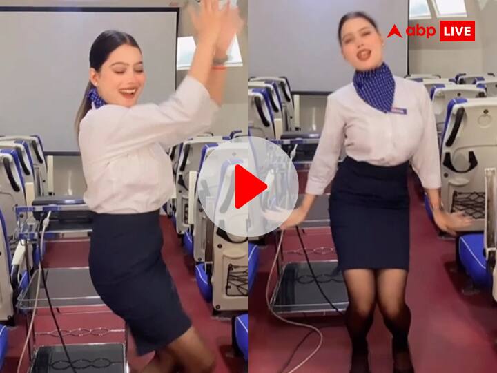 AIR Hostess dance video on bhojpuri pawan singh song goes viral Video: एयर होस्टेस पर चढ़ा भोजपुरी का रंग, 'गाल छू के गोड़ लागे देवरा'  गाने पर डांस कर लूट ली महफिल