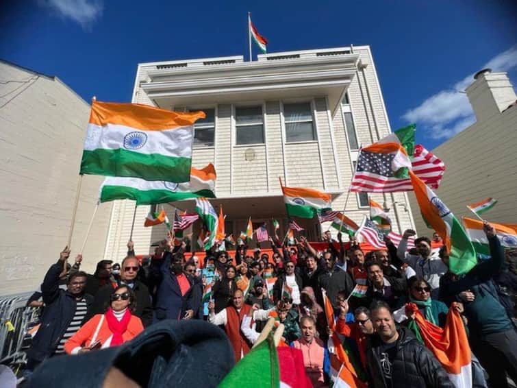Indian Americans Hold Peace Rally At San Francisco Consulate After Vandalism By Pro Khalistan Protesters Indian-Americans Hold Peace Rally At San Francisco Consulate After Vandalism By Pro-Khalistan Protesters: Watch