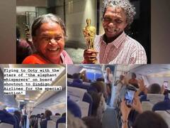 Watch Video: விமானத்தில் பாராட்டு மழையில் நனைந்த பொம்மன் - பெல்லி..! இன்ப அதிர்ச்சி தந்த விமானி, பயணிகள்..!