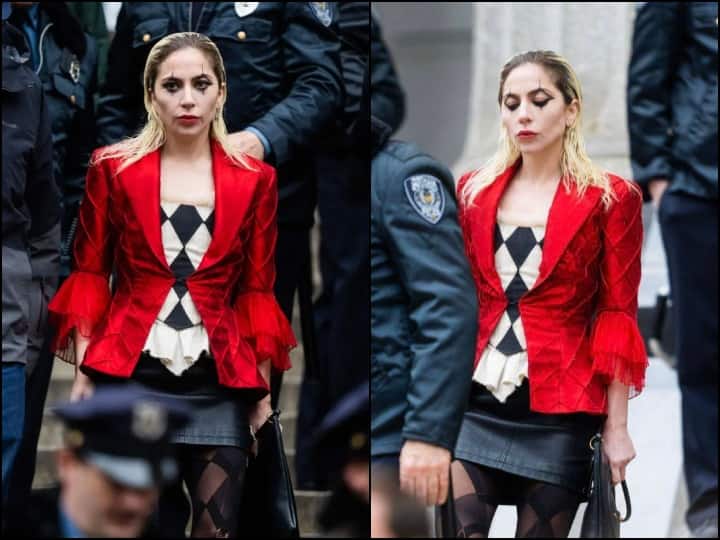 Joker Folie À Deux Lady Gaga Videos Photos Viral On Social Media From Joker 2 Shooting as Harley Quinn In Joker Look Joker 2: ‘जोकर’ के गेटअप में शूटिंग करती नजर आईं Lady Gaga, सेट से लीक हुईं हार्ले क्विन की वीडियोज ने इंटरनेट पर मचाया धमाल