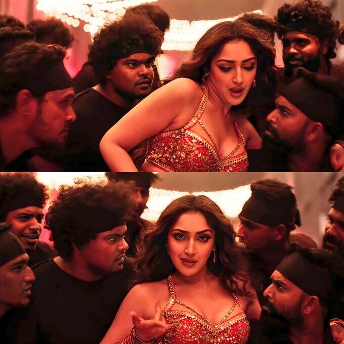 இந்நிலையில் இப்படத்தின் பாடலான ராவடி நேற்று வெளியானது. இந்தப் பாடலில் நடிகையும் ஆர்யாவின் மனைவியுமான சாயிஷா, இதில் நடனமாடியுள்ளார்