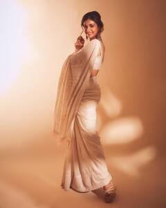 Keerthy Suresh Oozes Elegance In A White Saree During 'Dasara' Promotions